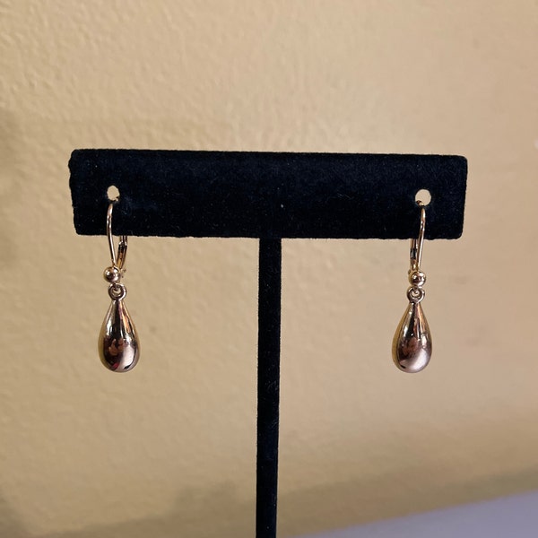RLL Gold Tone Drop Lever Back Earrings
