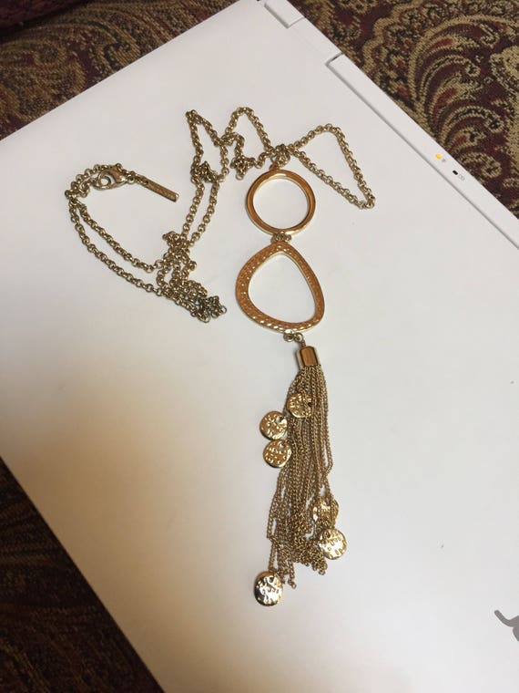 Saks Fifth Avenue Gold Tone Tassel Necklace