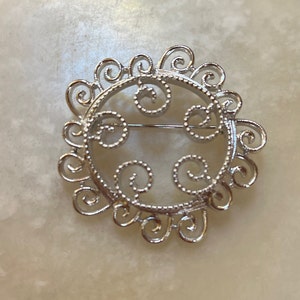 Sarah Coventry Silver Tone Brooch