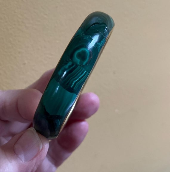 Malachite and Brass Bangle - image 1