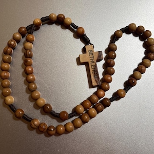 Bethlehem Olive Wood Rosary Beads