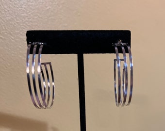 925 Silver Hoop Push Back Earrings