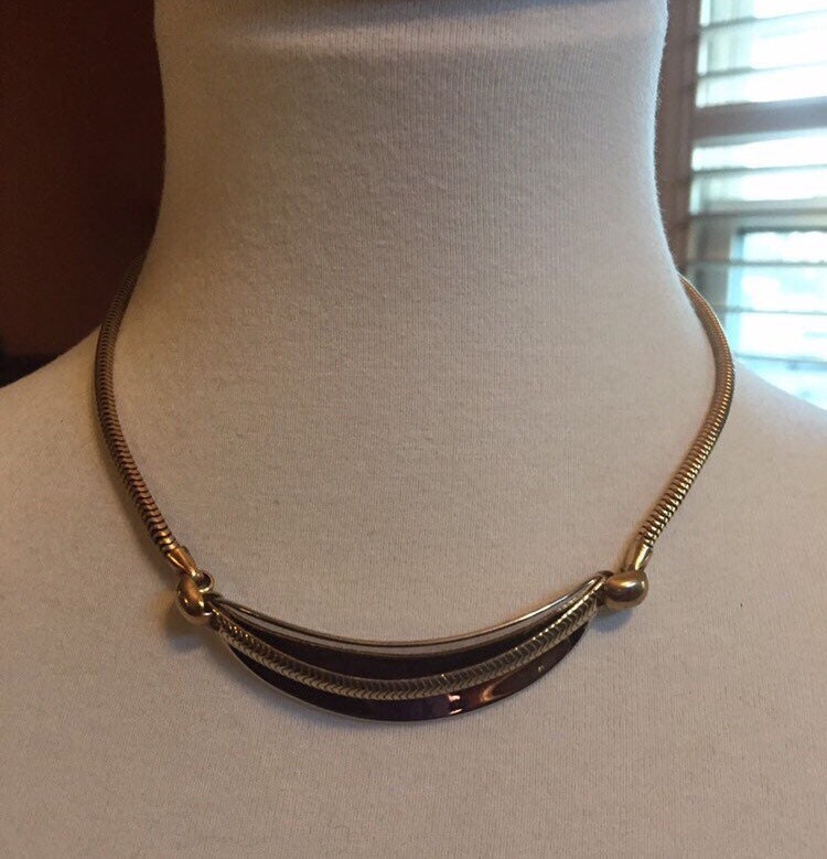 Napier Gold and Silver Tone Bib Necklace