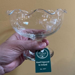 Eamon Glass - Willow Candle Dish - Irish Glass Bowl - Ireland