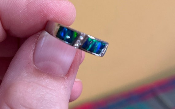 JH 925 Silver Abalone Ring John Harvey 925 Silver Ring 7 3 4 Etsy UK
