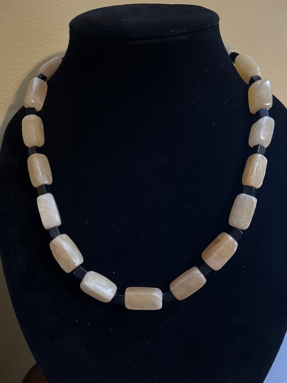 Rustic Beige Stone Necklace