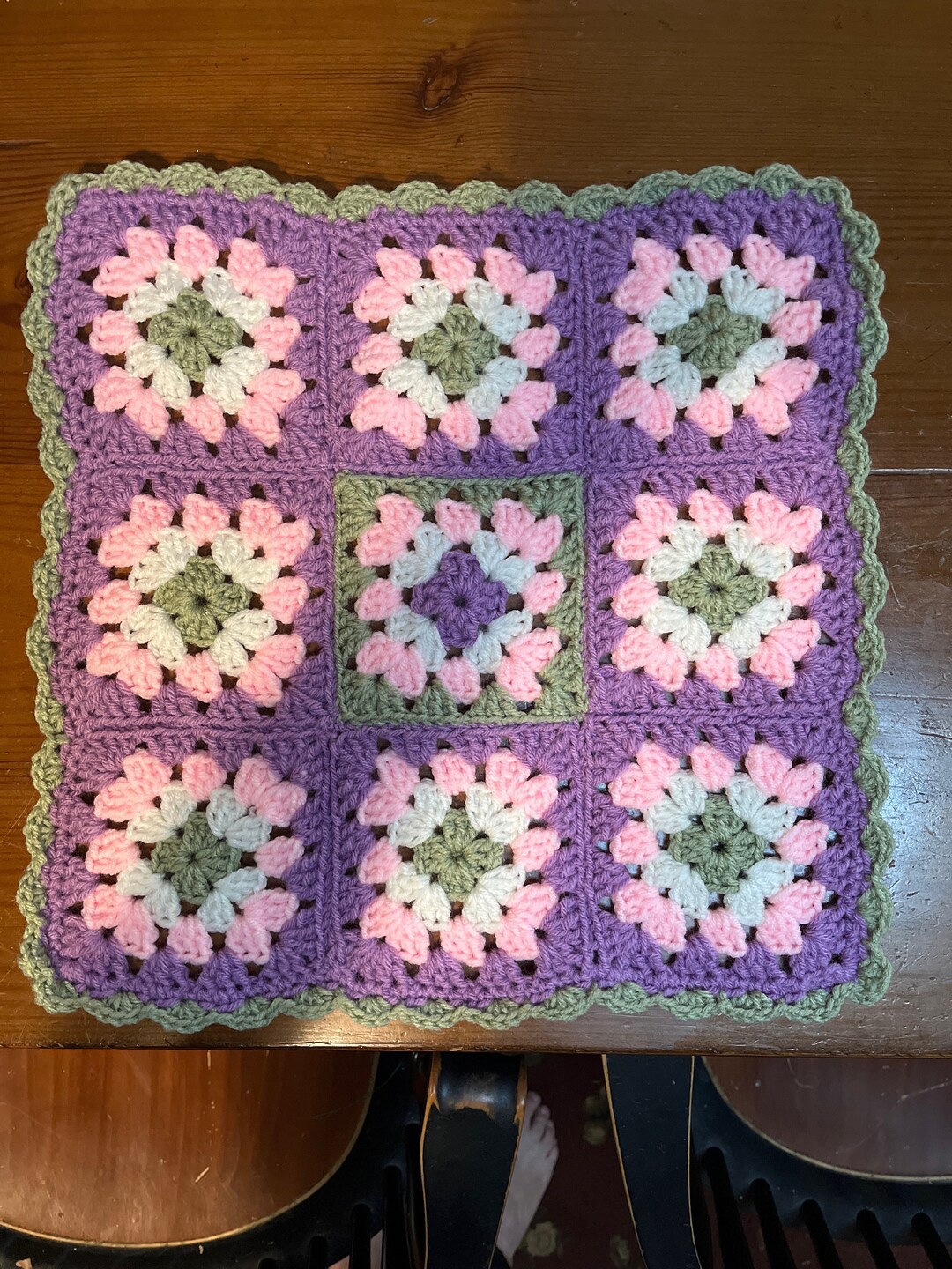 Crocheted Granny Square Doll Blanket 15 Square Etsy