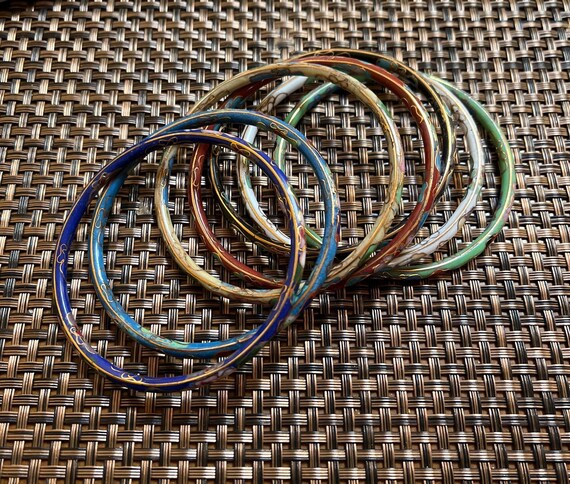 Set of 7 Cloisonné  Bangles - Assorted Colors - image 3