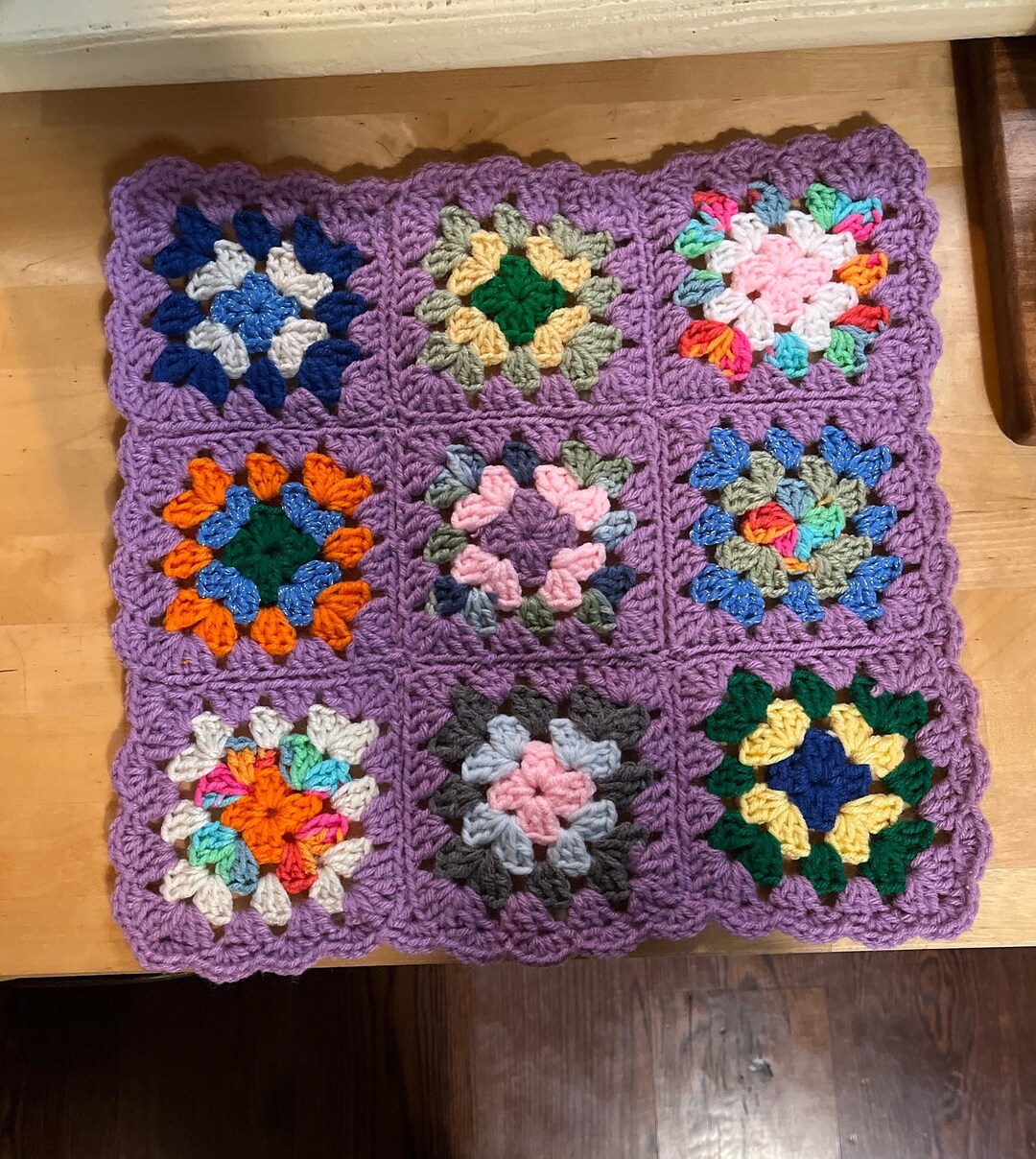 Crocheted Granny Square Doll Blanket 15 Square Etsy