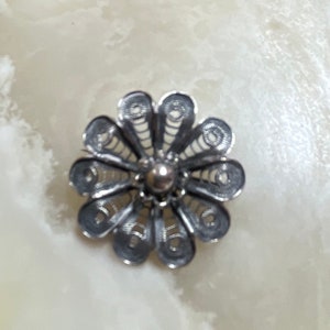 Vintage 925 Sterling Silber filigrane Blume Pin