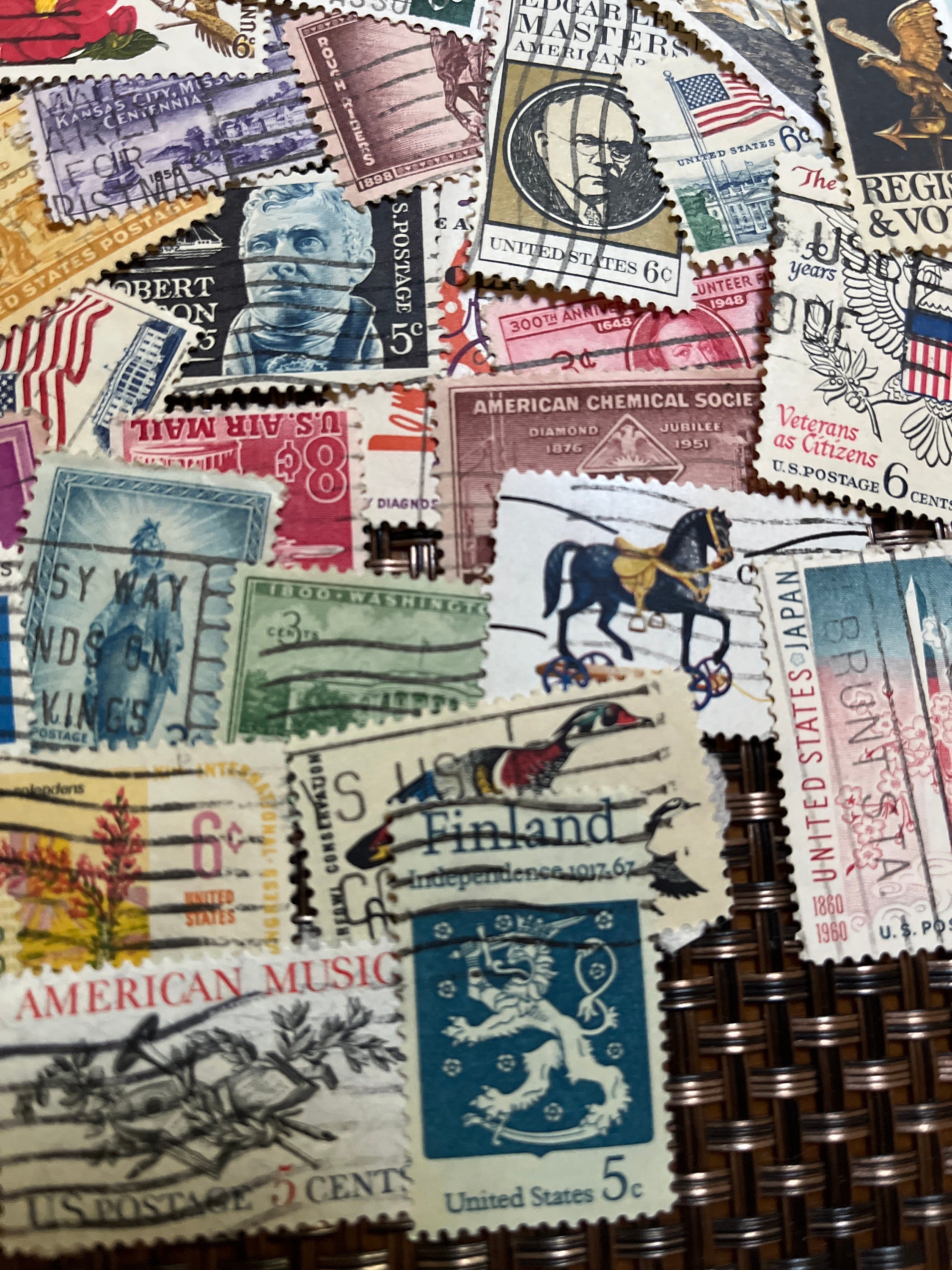 75 枚のヴィンテージ米国郵便切手 - Etsy 日本