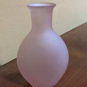 Vintage Small Frosted Pink Glass Vase
