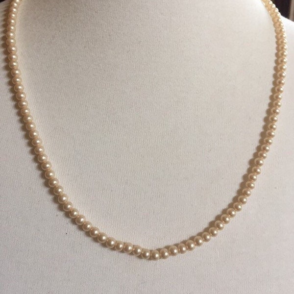 Trifari Faux Pearl Necklace - Vintage Faux Pearl Necklace