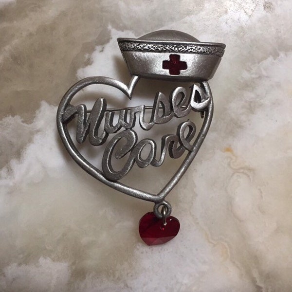 Spoontiques Pewter Nursing Pin - Nurses Care Spoontiques Pin