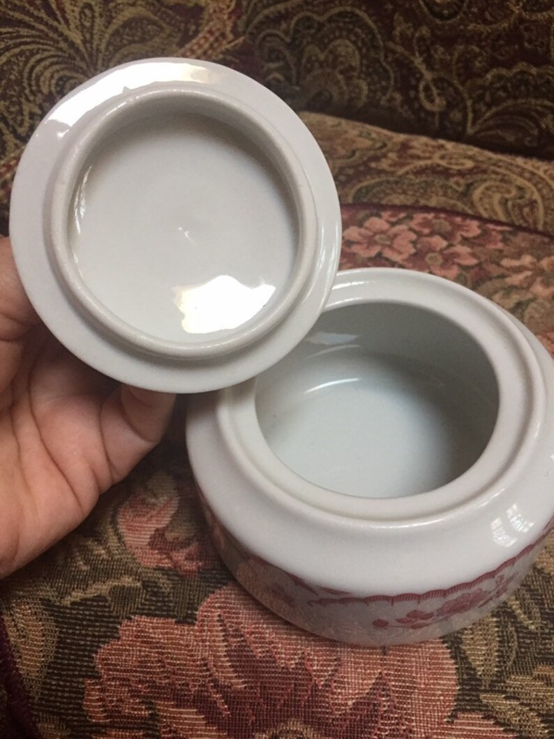White /& Red Shenango China Sugar Bowl