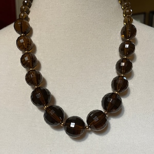 Brown Faceted Bead Necklace: Chunky Fall Jewelry
