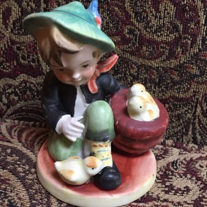 Vintage Farm Boy with Baby Chicks Figurine image 2