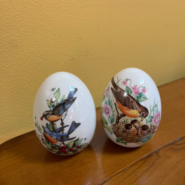 Avon Porcelain Bird Eggs - Spring and Summer’s Song