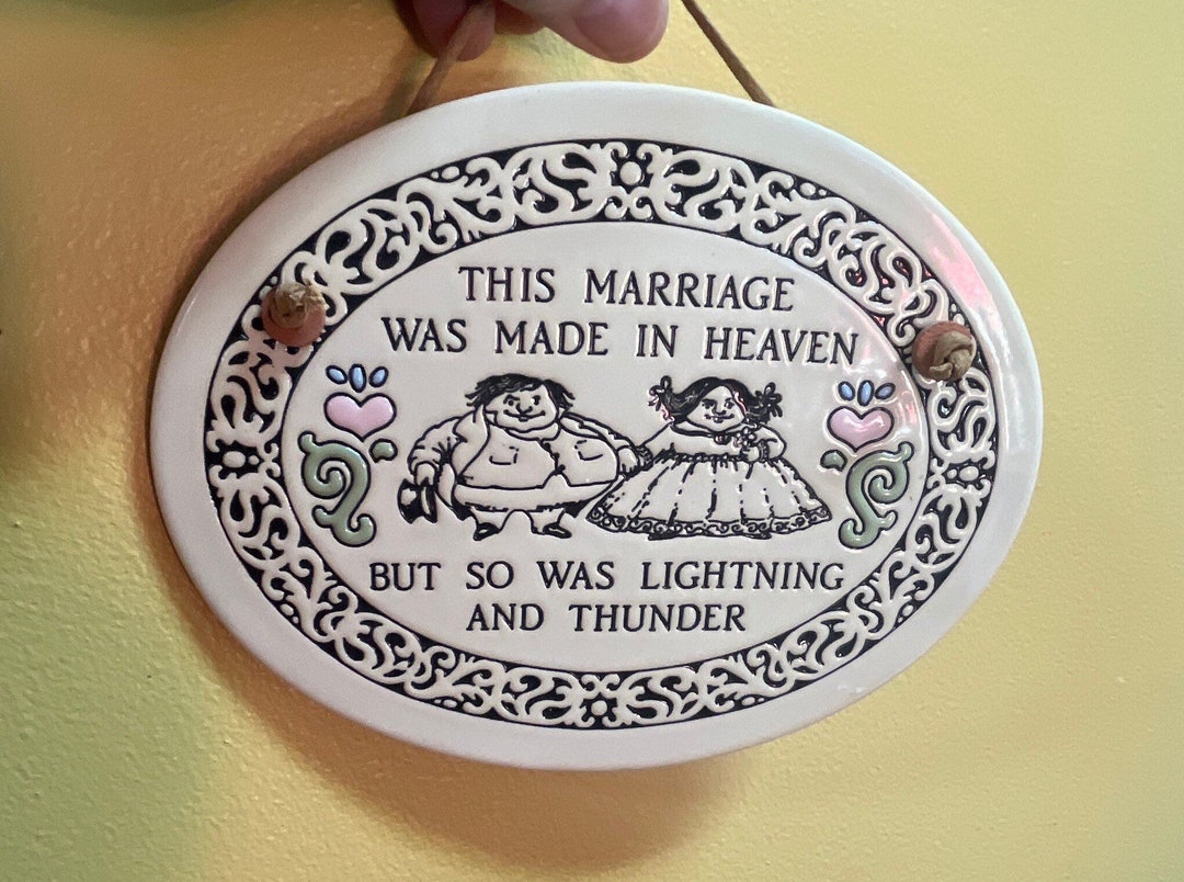 Trinity Pottery Ceramic Wall Plaque This Marriage Was Made Etsy
