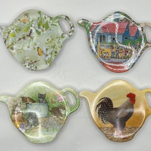 4 Melamine Tea Bag Holders 4 Tea Pot Shaped Tea Bag Holders - Etsy