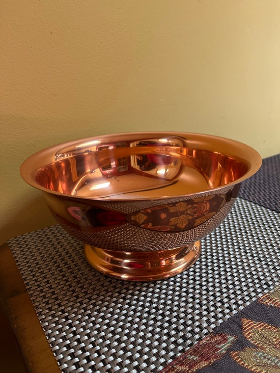 Coppercraft Guild Footed Copper Bowl Etsy