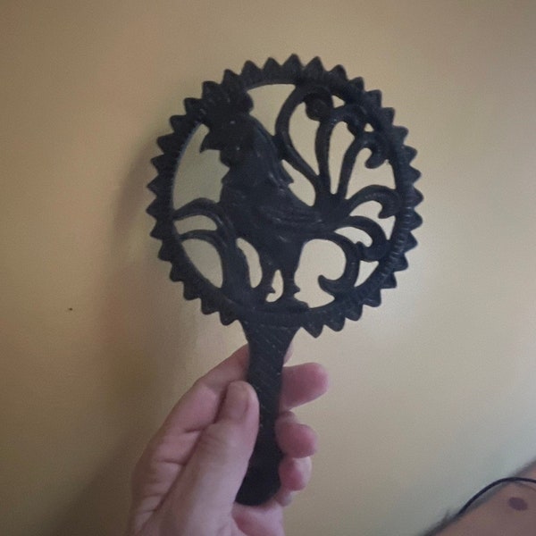 Vintage Cast Iron Rooster Trivet