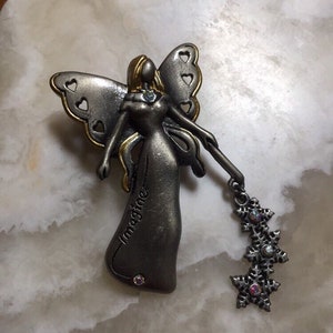 DD Silver Tone Angel Brooch