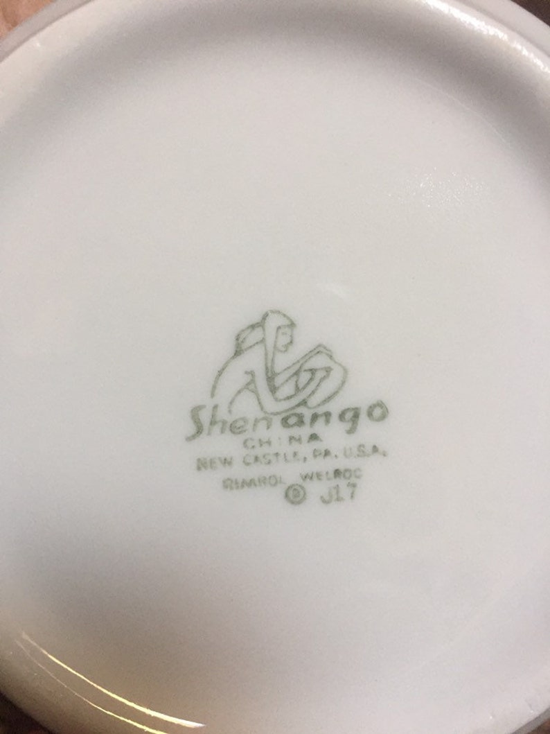 White /& Red Shenango China Sugar Bowl