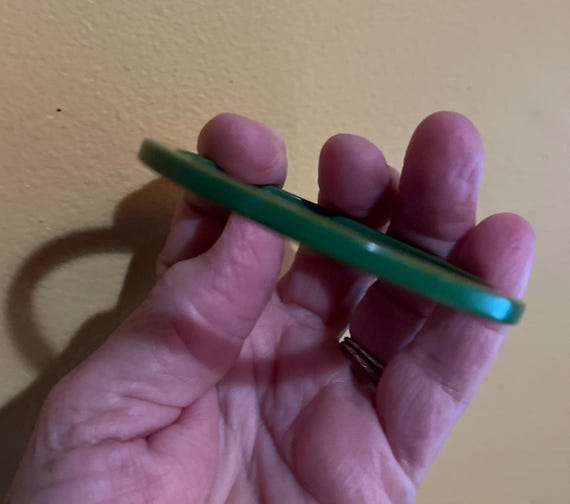 Thin Green Bakelite Bangle - image 3