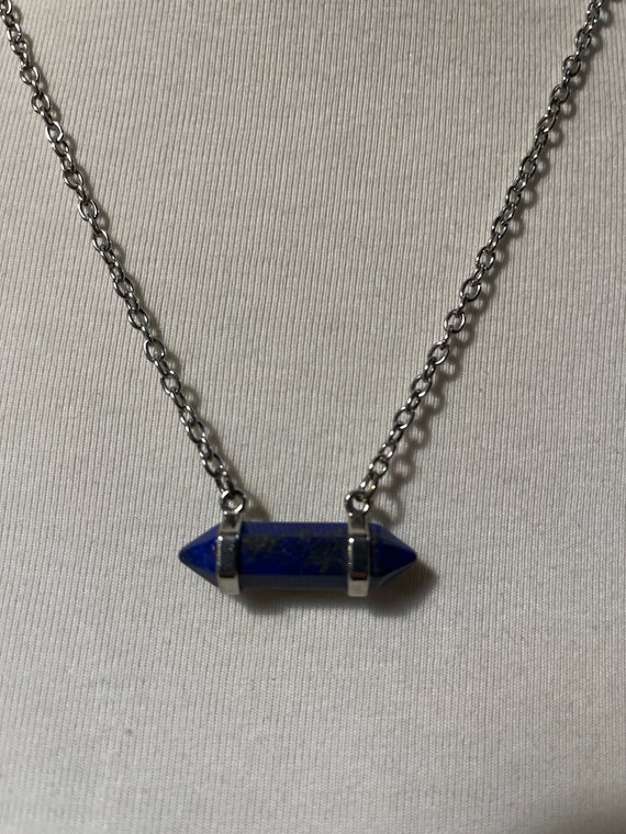 Lapis Lazuli Silver Tone Necklace - Lapis Lazuli P