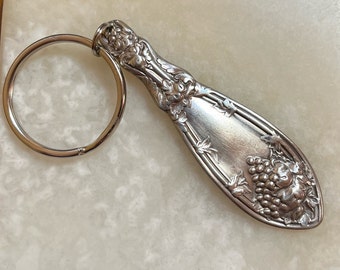 Silver Plated Spoon Keychain - Hand Made Spoon Keychain