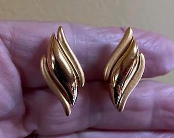 Monet Gold Tone Clip On Earrings