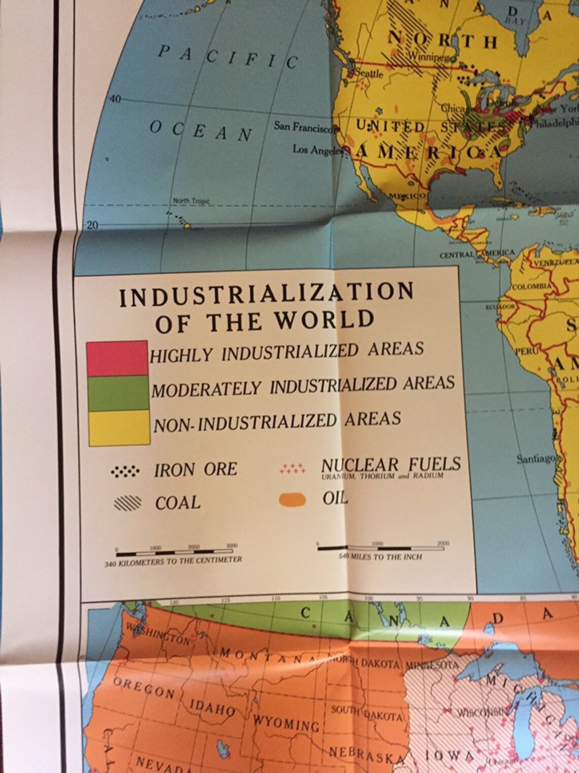 Nystrom Folding Map Industrialization of the World KW 18 - Etsy
