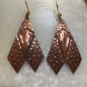 Hand Hammered Copper Dangle Earrings