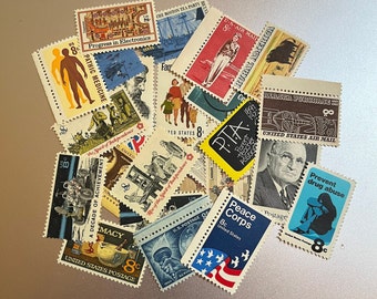 25 United States Uncanceled 8 cent Commemorative Stamps