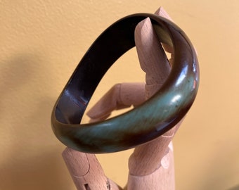 Brown and Aqua Asymmetrical Bangle