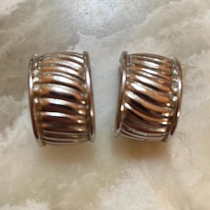Givenchy Silver Tone C  Shape Clip On Earrings
