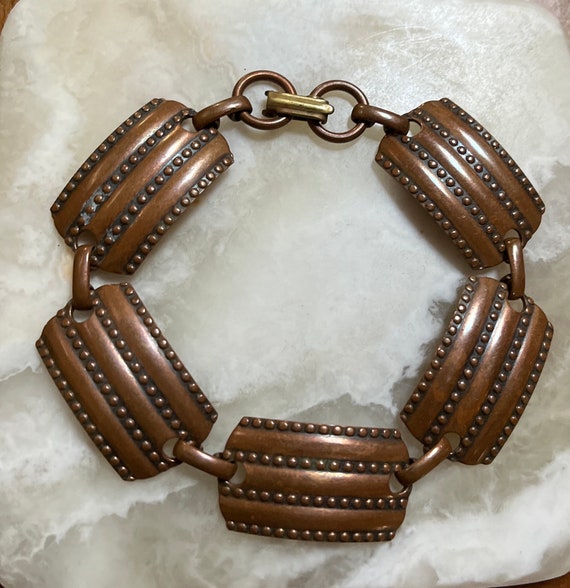 Vintage Copper Link Bracelet - Estate Copper Brace