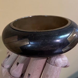 Chunky Brass Bangle with Brown Finish