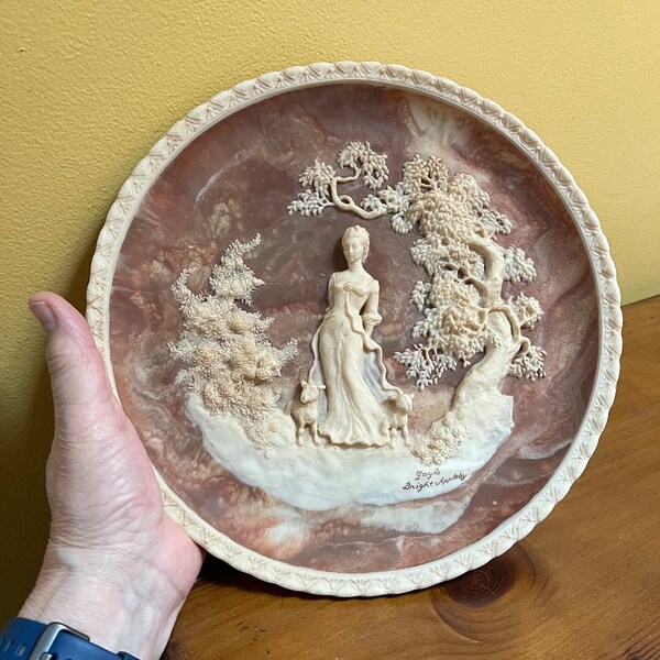 Incolay Collectible Plate - She Walks in Beauty - designed by Gayle Bright Appleby - The Romantic Poets - Lord Byron