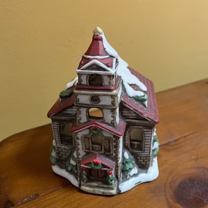 Lefton China 1986 Church Tea Light Candle Holder