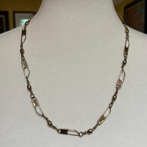 Vintage Gold Tone Paperclip Necklace - 20 Inches Long