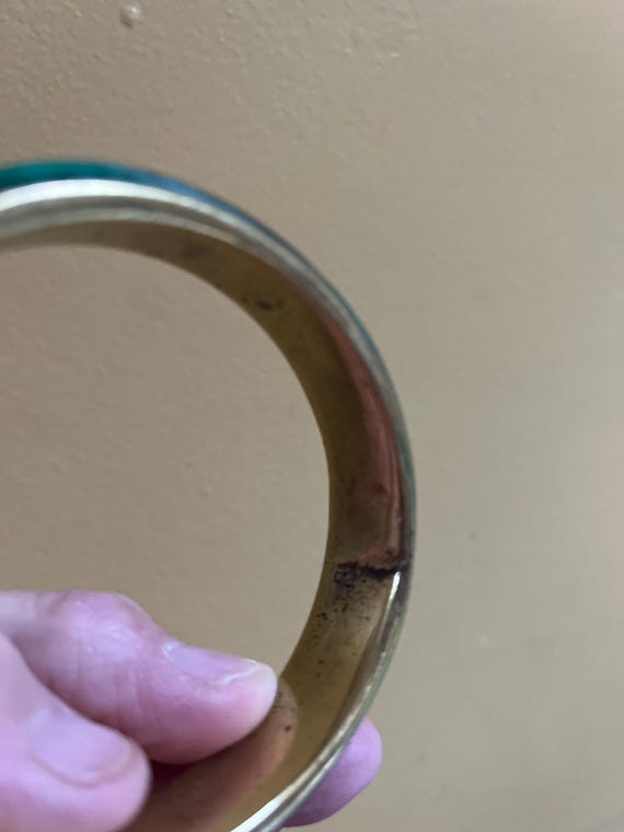 Malachite and Brass Bangle - image 5