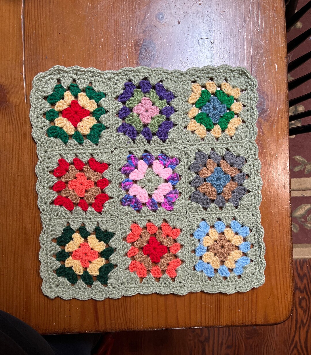 Crocheted Granny Square Doll Blanket 14 Square Etsy