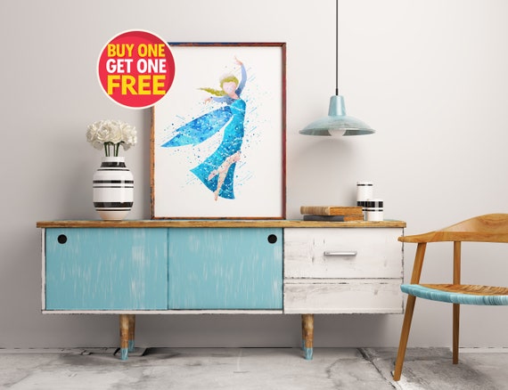 Frozen Elsa Print Frozen Disney Frozen Wall Decor Frozen Watercolor Frozen Art Print Frozen Wall Decor Disney Princess Poster