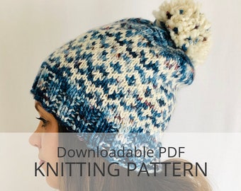 INTERCOASTAL bulky colourwork toque [downloadable PDF knitting pattern]