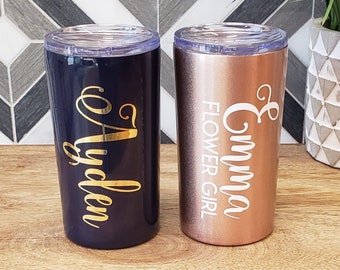 Mini Personalized 12oz Tumbler - Bridal Party - Bachelorette Girl's Trip - Birthday - Custom Cup - Gift for - Mom - Teacher - Daughter - Dad