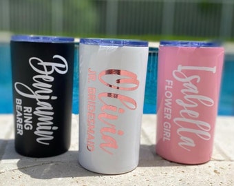 Junior Bridal Party Mini Custom Tumbler - Personalized 12oz Skinny Cup - Travel Mug - Cup with Decal - Gifts From The Bride - Wedding Favors