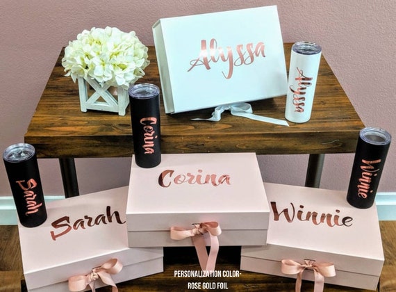 Bridesmaid Gift Box - Personalized  Proposal - Decorative - Custom Wedding -  Names Message Be my Maid Of Honor - Groomsmen - Bridal Party
