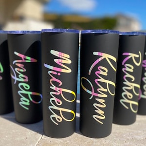 Personalizowany kubek 20oz, kubek z naklejką, prezenty dla druhen, prezenty dla panieńskich, kubek na wycieczkę dla dziewczyn, kubek ze słomką, prezenty dla niej